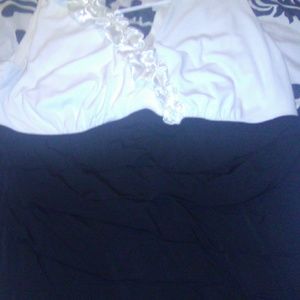 White and black dress
